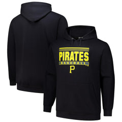 Pittsburgh Pirates Stack Fleece Pullover Hoodie - Black