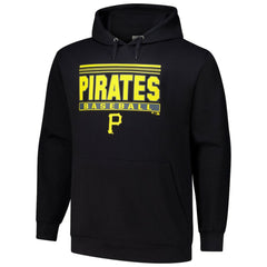 Pittsburgh Pirates Stack Fleece Pullover Hoodie - Black