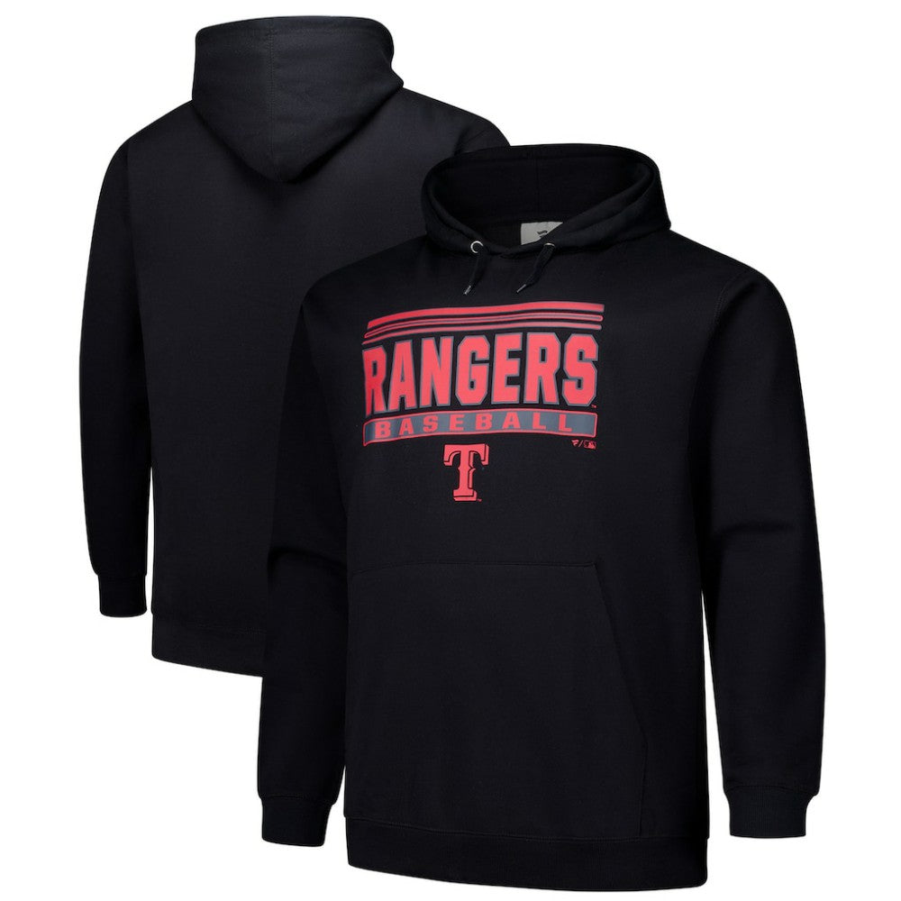 Texas Rangers Stack Fleece Pullover Hoodie - Black