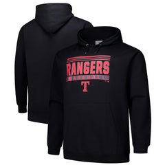 Texas Rangers Stack Fleece Pullover Hoodie - Black