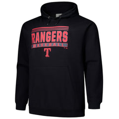 Texas Rangers Stack Fleece Pullover Hoodie - Black