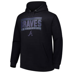 Atlanta Braves Stack Fleece Pullover Hoodie - Black