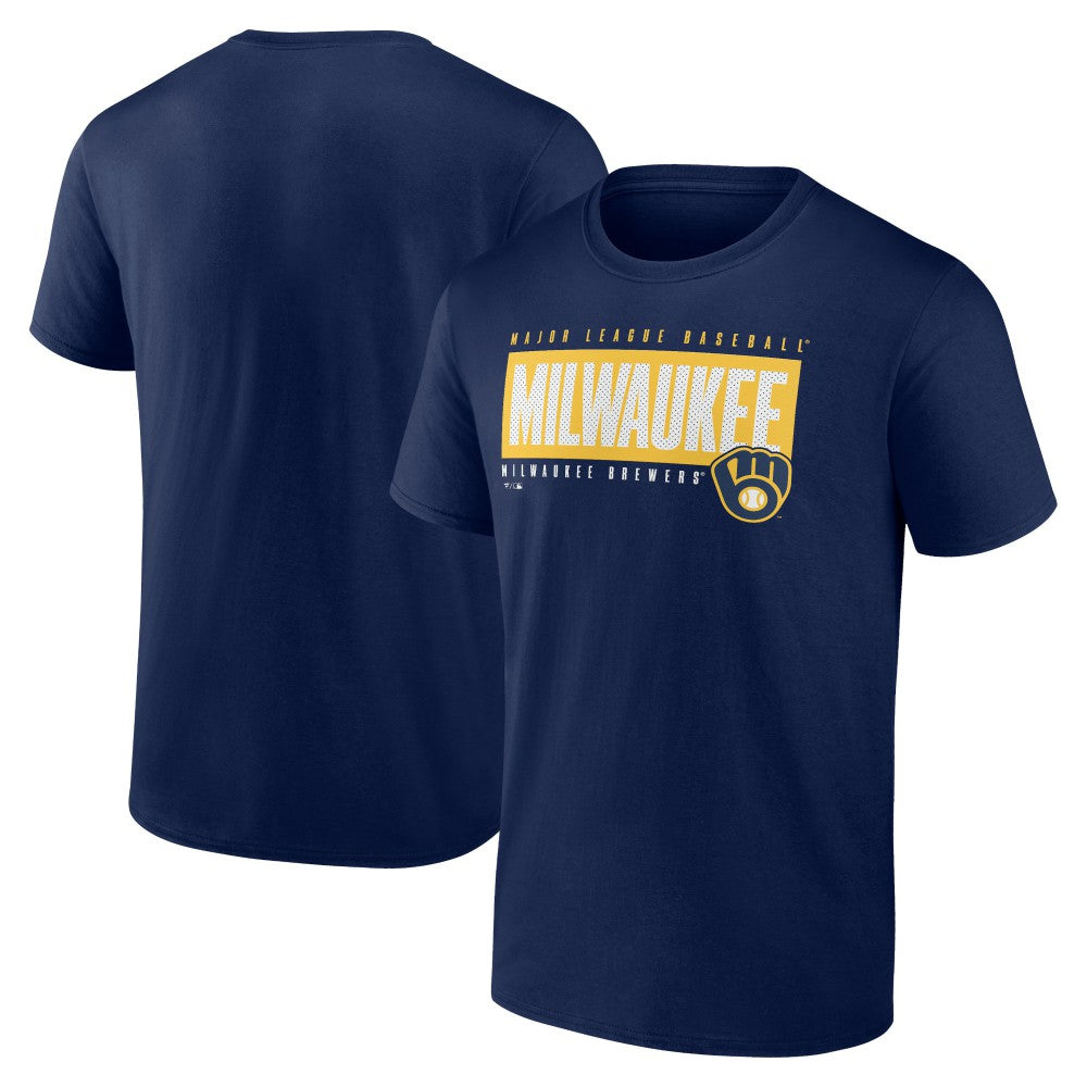 Milwaukee Brewers Blocked Out T-Shirt - Navy