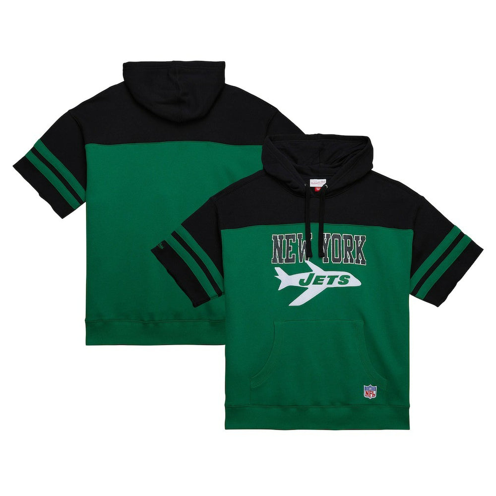NFL New York Jets Off Field Vintage Logo Short Sleeve Pullover Hoodie