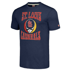 St. Louis Cardinals Homage Grateful Dead Tri-Blend T-Shirt - Navy