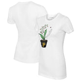 Pittsburgh Pirates Tiny Turnip Women's Lilies and Ladybugs T-Shirt - White