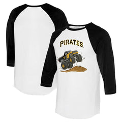 Pittsburgh Pirates Tiny Turnip Unisex Monster Truck 3/4-Sleeve Raglan T-Shirt - White/Black