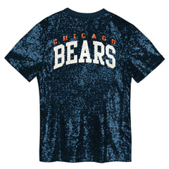 NFL Chicago Bears Girls Youth Wordmark Sequin V-Neck Top