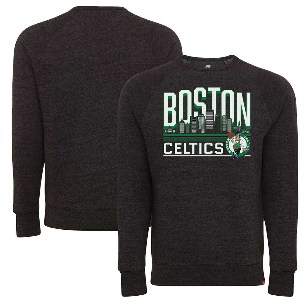 Boston Celtics Sportiqe Unisex Harmon Super Soft Tri-Blend Raglan Pullover Sweatshirt - Heather Black sale