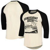 San Francisco Giants Majestic Threads Raglan 3/4-Sleeve T-Shirt - Cream/Black