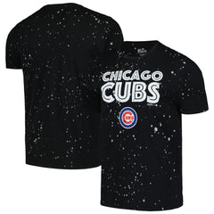 Chicago Cubs Majestic Threads Splatter T-Shirt - Black/White