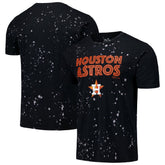 Houston Astros Majestic Threads Splatter T-Shirt - Black/White