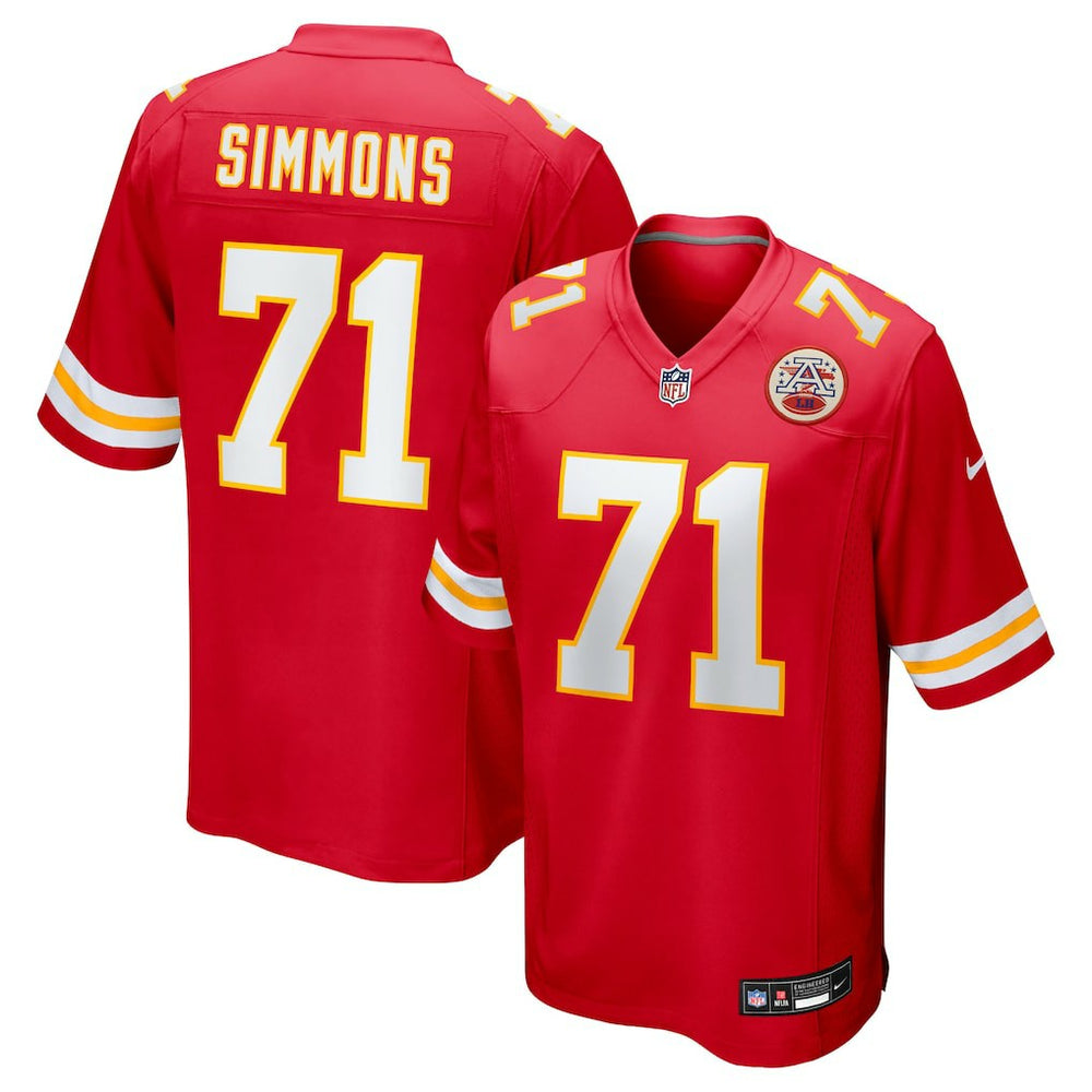 NFL Kansas City Chiefs Josh Simmons 2025 NFL Draft First Round Pick Game Jersey