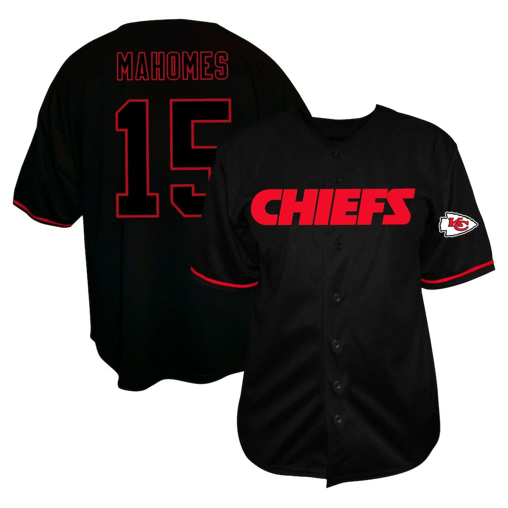 NFL Kansas City Chiefs Patrick Mahomes Big & Tall Baseball Button-Up Shirt