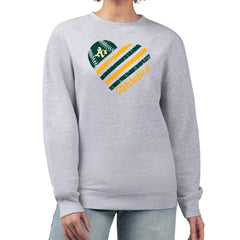 Athletics G-III 4Her by Carl Banks Women's Heart Logo Fleece Pullover Sweatshirt - Heather Gray