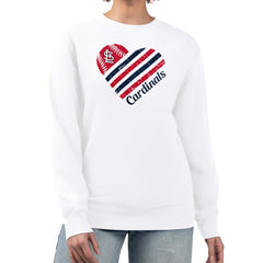 St. Louis Cardinals G-III 4Her by Carl Banks Women's Heart Logo Fleece Pullover Sweatshirt - White