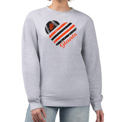 San Francisco Giants G-III 4Her by Carl Banks Women's Heart Logo Fleece Pullover Sweatshirt - Heather Gray