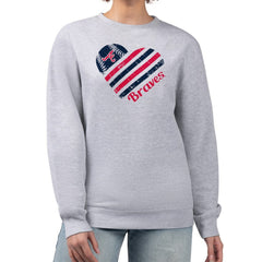 Atlanta Braves G-III 4Her by Carl Banks Women's Heart Logo Fleece Pullover Sweatshirt - Heather Gray