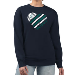 Seattle Mariners G-III 4Her by Carl Banks Women's Heart Logo Fleece Pullover Sweatshirt - Navy