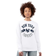 New York Yankees G-III 4Her by Carl Banks Women's Team Logo Fleece Pullover Sweatshirt - White