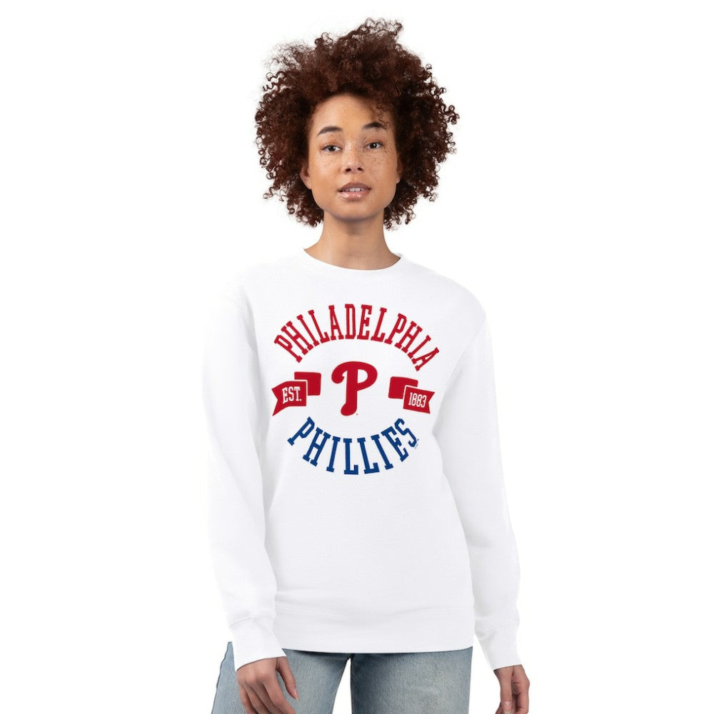 Philadelphia Phillies G-III 4Her by Carl Banks Women's Team Logo Fleece Pullover Sweatshirt - White