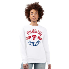 Philadelphia Phillies G-III 4Her by Carl Banks Women's Team Logo Fleece Pullover Sweatshirt - White