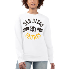San Diego Padres G-III 4Her by Carl Banks Women's Team Logo Fleece Pullover Sweatshirt - White