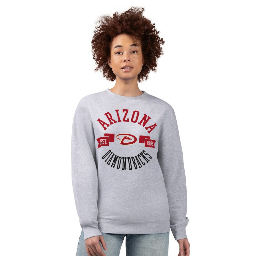 Arizona Diamondbacks G-III 4Her by Carl Banks Women's Team Logo Fleece Pullover Sweatshirt - Heather Gray