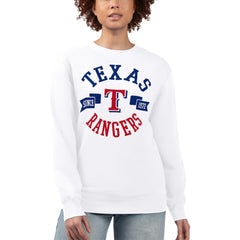 Texas Rangers G-III 4Her by Carl Banks Women's Team Logo Fleece Pullover Sweatshirt - White