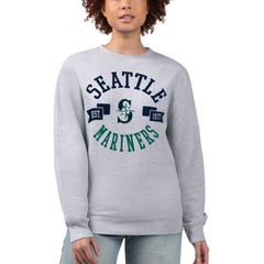 Seattle Mariners G-III 4Her by Carl Banks Women's Team Logo Fleece Pullover Sweatshirt - Heather Gray