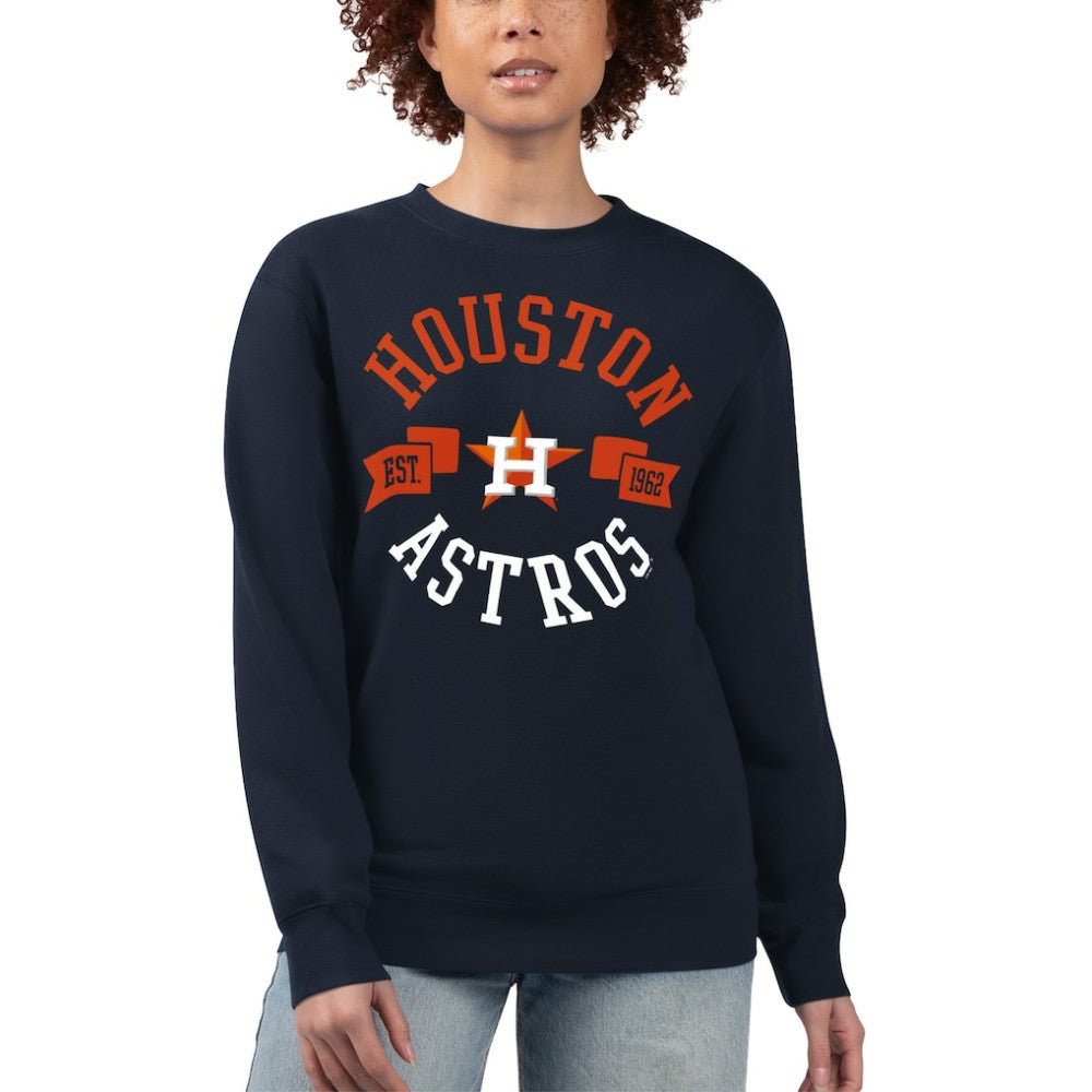 Houston Astros G-III 4Her by Carl Banks Women's Team Logo Fleece Pullover Sweatshirt - Navy