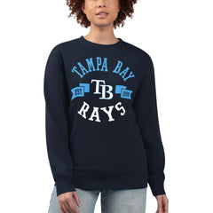 Tampa Bay Rays G-III 4Her by Carl Banks Women's Team Logo Fleece Pullover Sweatshirt - Navy