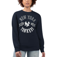 New York Yankees G-III 4Her by Carl Banks Women's Team Logo Fleece Pullover Sweatshirt - Navy