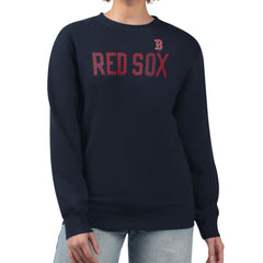 Boston Red Sox G-III 4Her by Carl Banks Women's Dot Print Team Logo Fleece Pullover Sweatshirt - Navy