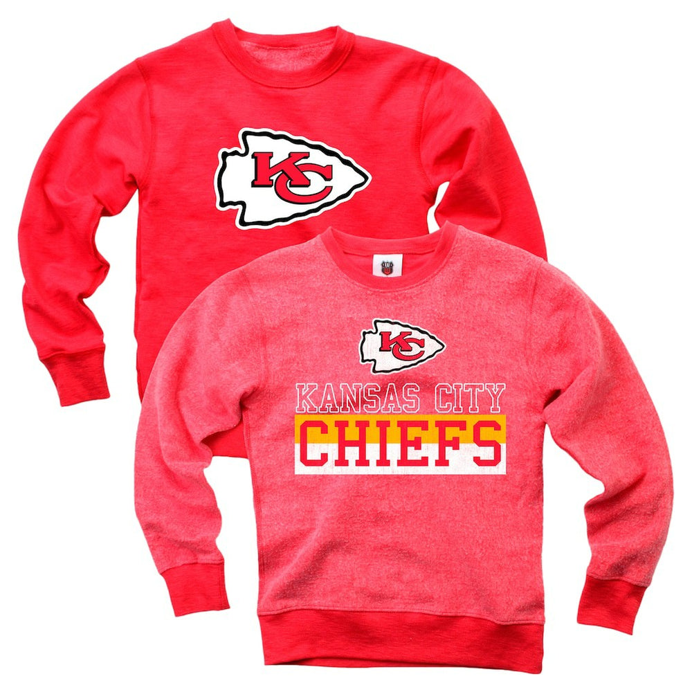 NFL Kansas City Chiefs Wes & Willy Youth Reversible Fleece Pullover Sweatshirt
