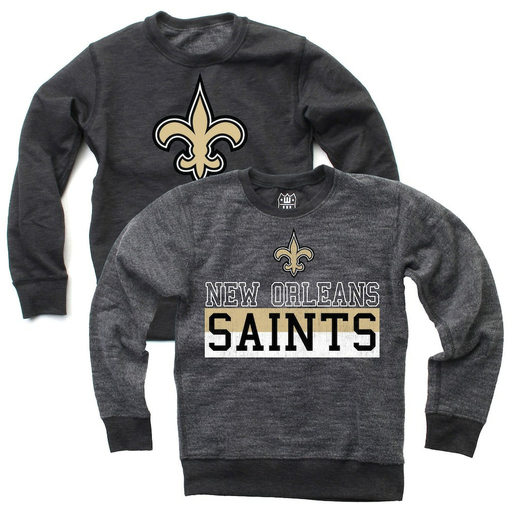 NFL New Orleans Saints Wes & Willy Youth Reversible Fleece Pullover Sweatshirt