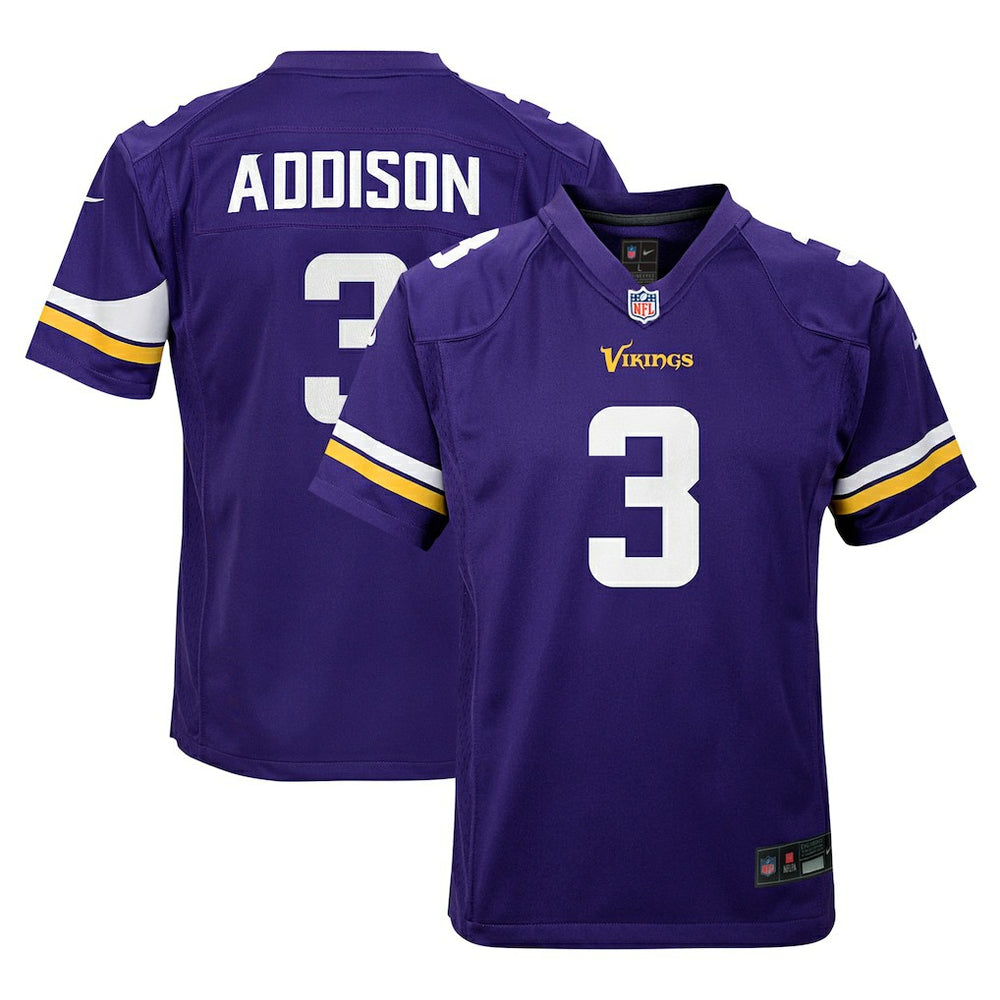 NFL Minnesota Vikings Jordan Addison Youth Game Jersey