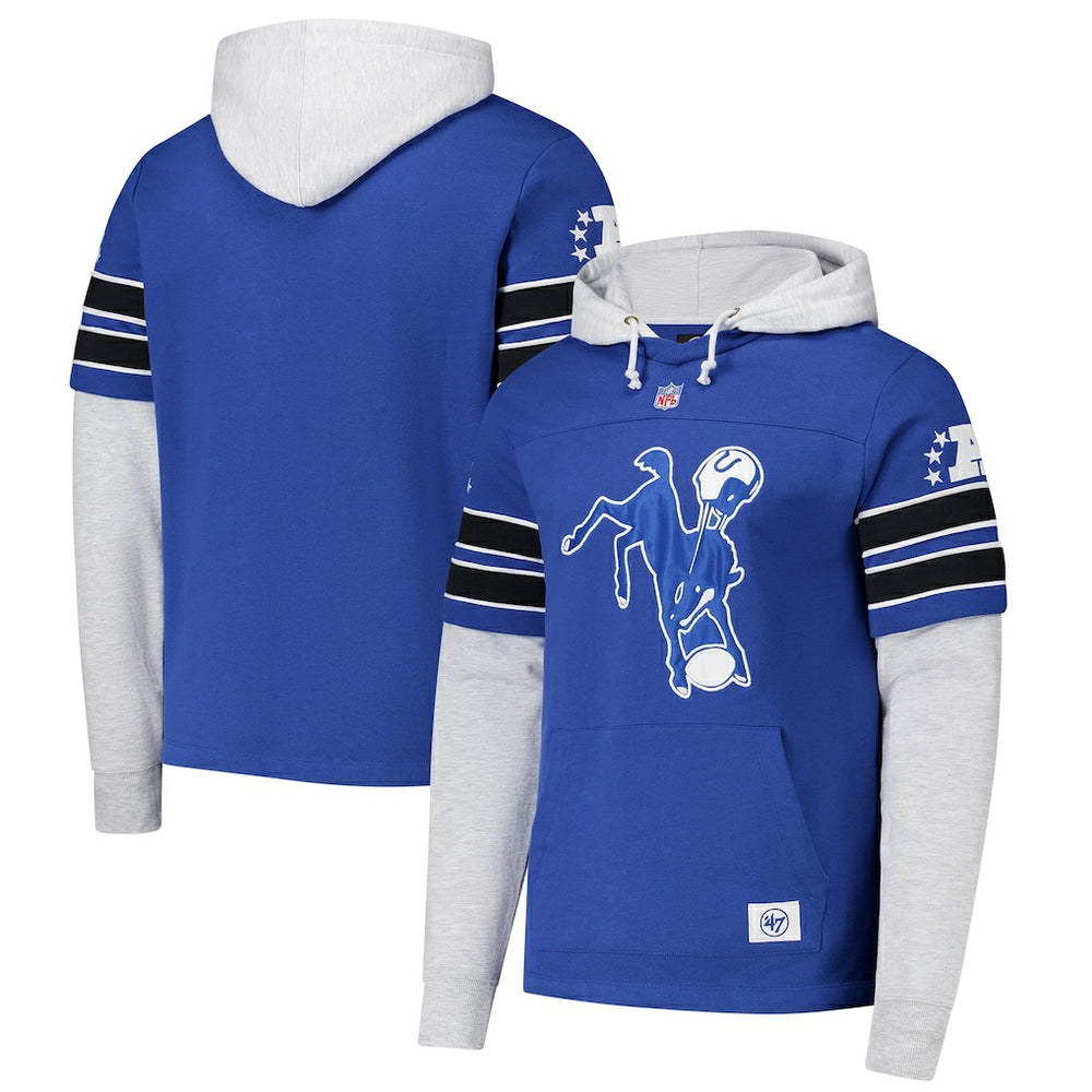 NFL Indianapolis Colts '47 Throwback Double Header Blitz Cornerback Hoodie