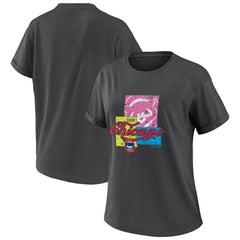Chicago Cubs WEAR by Erin Andrews Women's Domestic Box Color Boyfriend T-Shirt - Charcoal