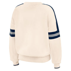 New York Yankees WEAR by Erin Andrews Women's Stripe Pullover Sweater - Cream