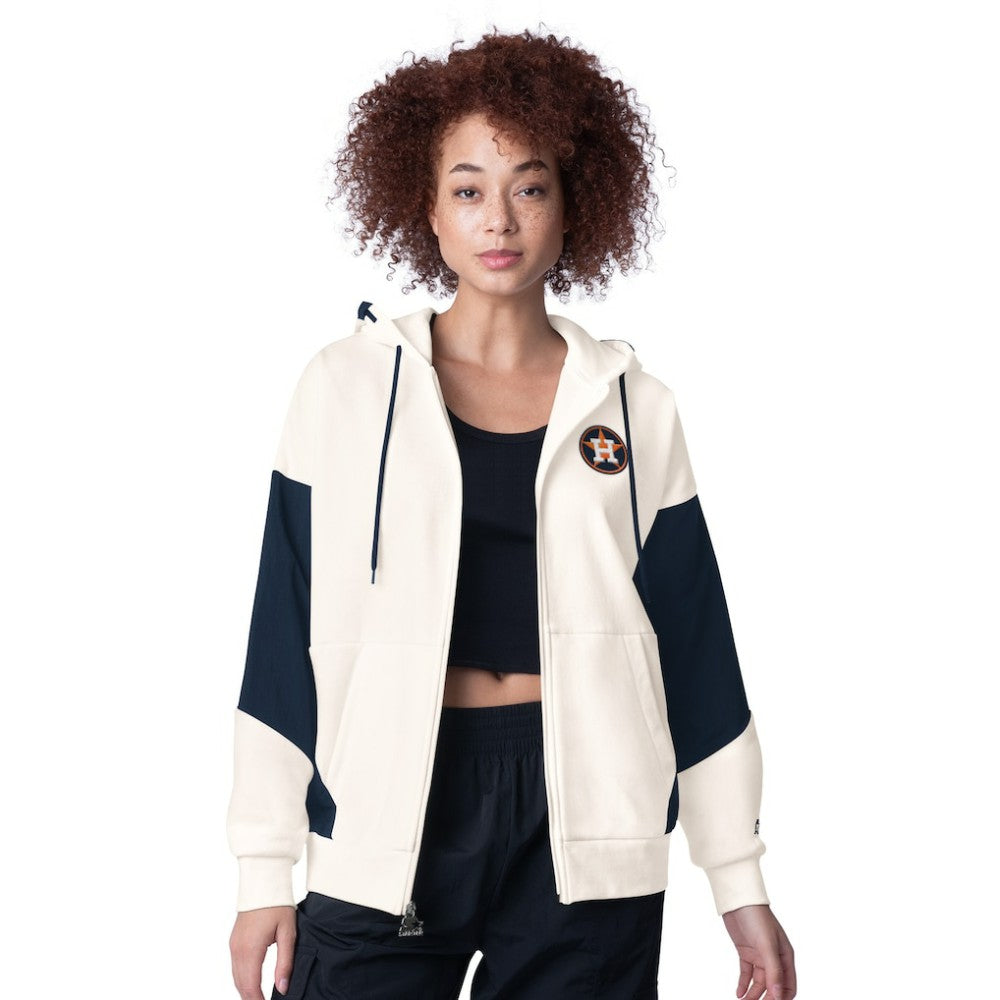 Houston Astros Starter Women's Scrimmage Full-Zip Hoodie - White