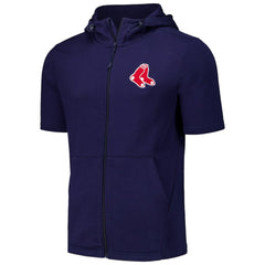Boston Red Sox Levelwear Recruit Short Sleeve Full-Zip Hoodie - Navy
