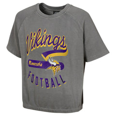 NFL Minnesota Vikings Women's Mineral Wash Short Sleeve Top