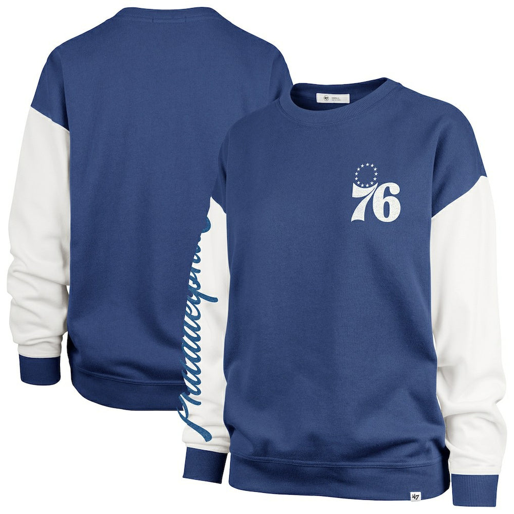 Philadelphia 76ers '47 Women's Plus Size Oversized Rise Andie Pullover Sweatshirt - Royal | 47 brand online