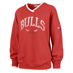 Chicago Bulls '47 Women's Rise Wax Pack Daze '80s Oversize Pullover Sweatshirt - Red | 47 brand cheap