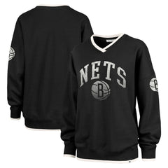 Brooklyn Nets '47 Women's Rise Wax Pack Daze '80s Oversize Pullover Sweatshirt - Black | 47 brand shop