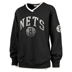 Brooklyn Nets '47 Women's Rise Wax Pack Daze '80s Oversize Pullover Sweatshirt - Black | 47 brand shop