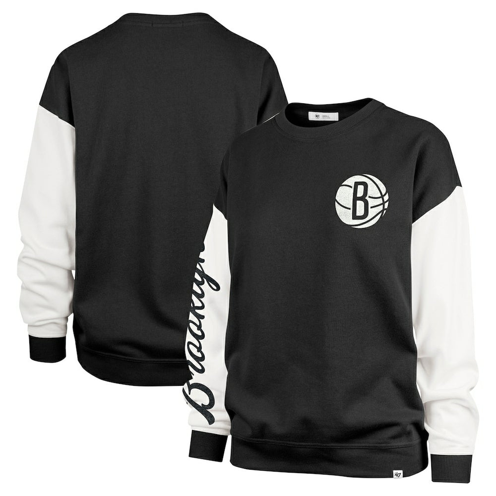 Brooklyn Nets '47 Women's Rise Andie Oversized Pullover Sweatshirt - Black | 47 brand online
