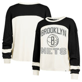 Brooklyn Nets '47 Women's Curve Raglan Long Sleeve T-Shirt - Cream | 47 brand for sale