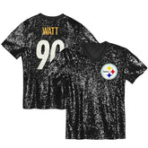 NFL Pittsburgh Steelers T.J. Watt Women's Player Name & Number V-Neck Fashion Jersey